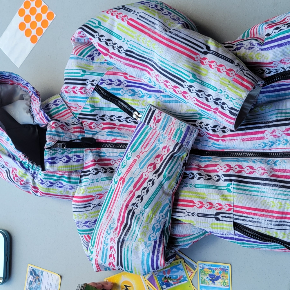 Colorful Striped Jacket with Matching Pouch
